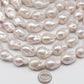 12-16mm Baroque Pearl with Nice Luster in Natural White Color, From 12x15mm up to 16x24mm, 4 Inch Strand or Full Strand, SKU # 1420BA