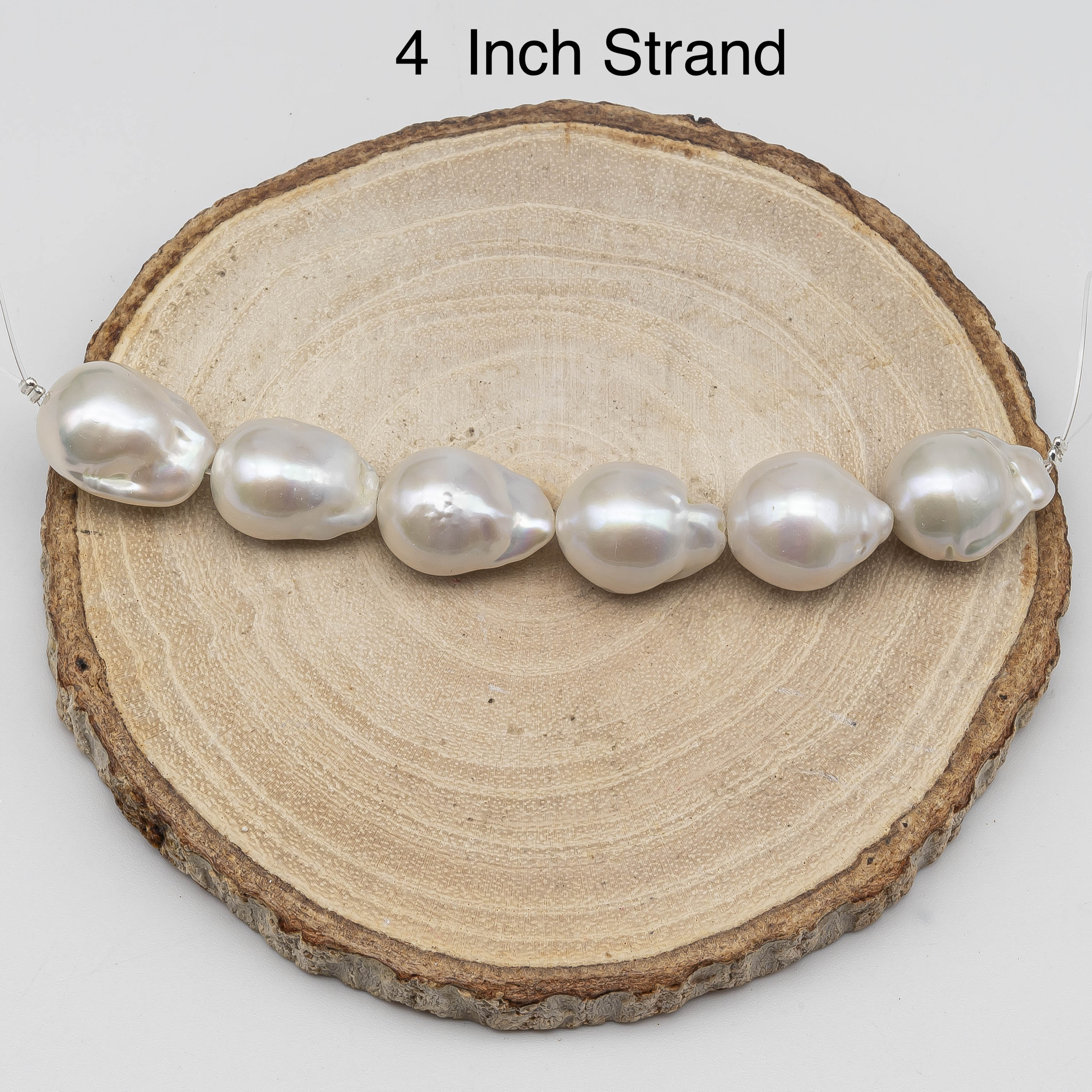 HUGE Baroque 12-15mm White Freshwater Cultured Real Pearl Loose Bead - 14.5 Inch Strand