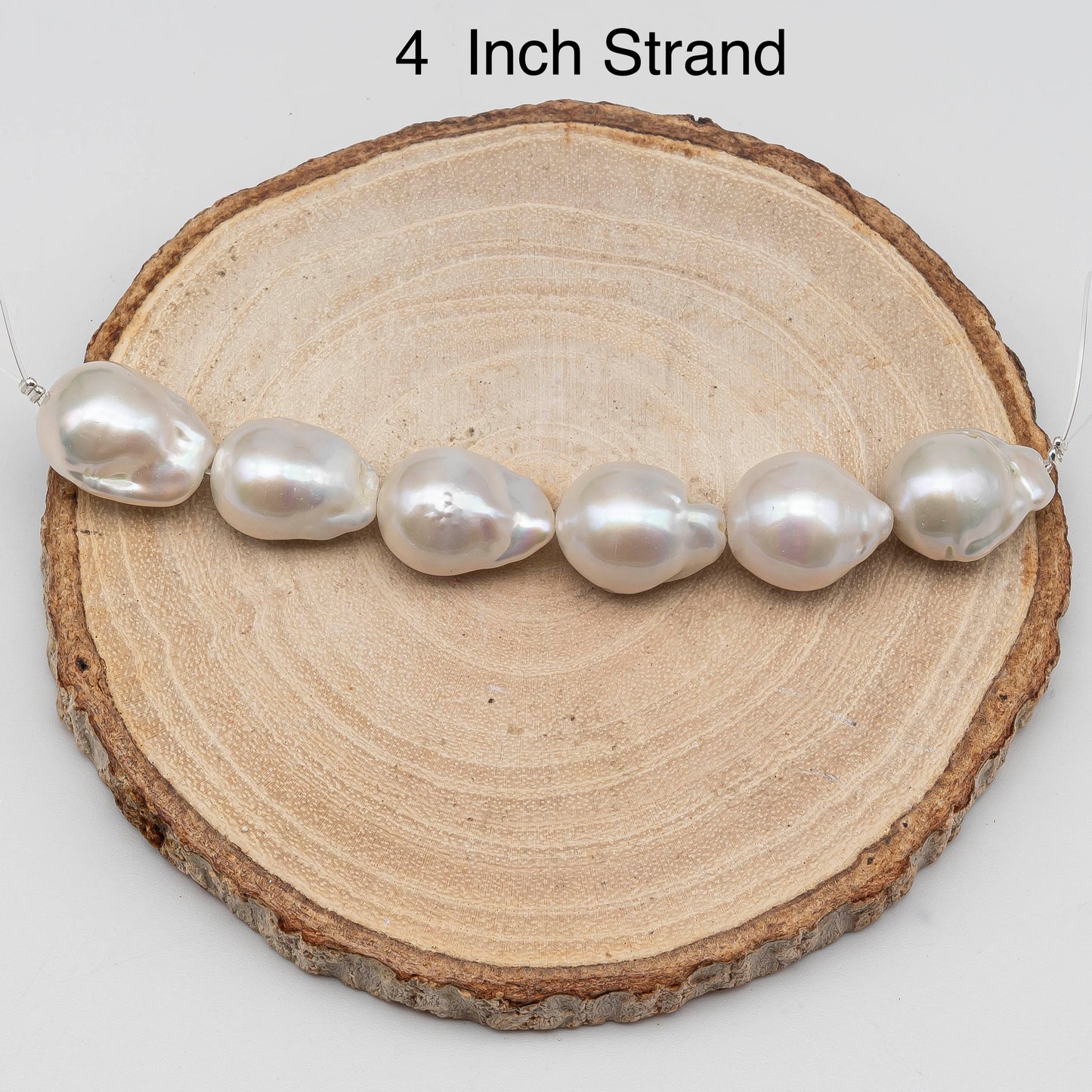 12-16mm Baroque Pearl with Nice Luster in Natural White Color, From 12x15mm up to 16x24mm, 4 Inch Strand or Full Strand, SKU # 1420BA