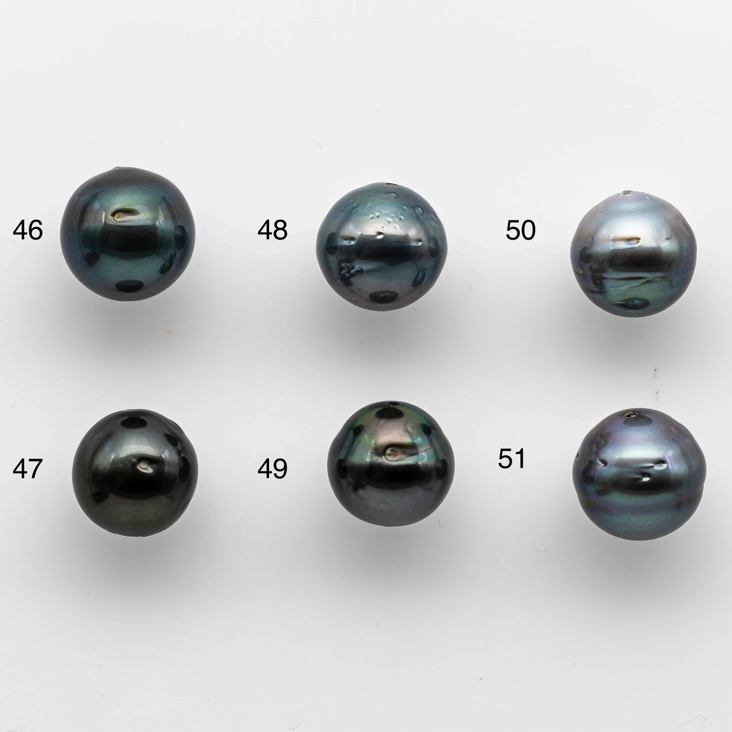 10-11mm Near Round Tahitian Pearl with High Luster and Natural Color, 1 Single Piece with Full Predrilled Hole, SKU # 1447TH