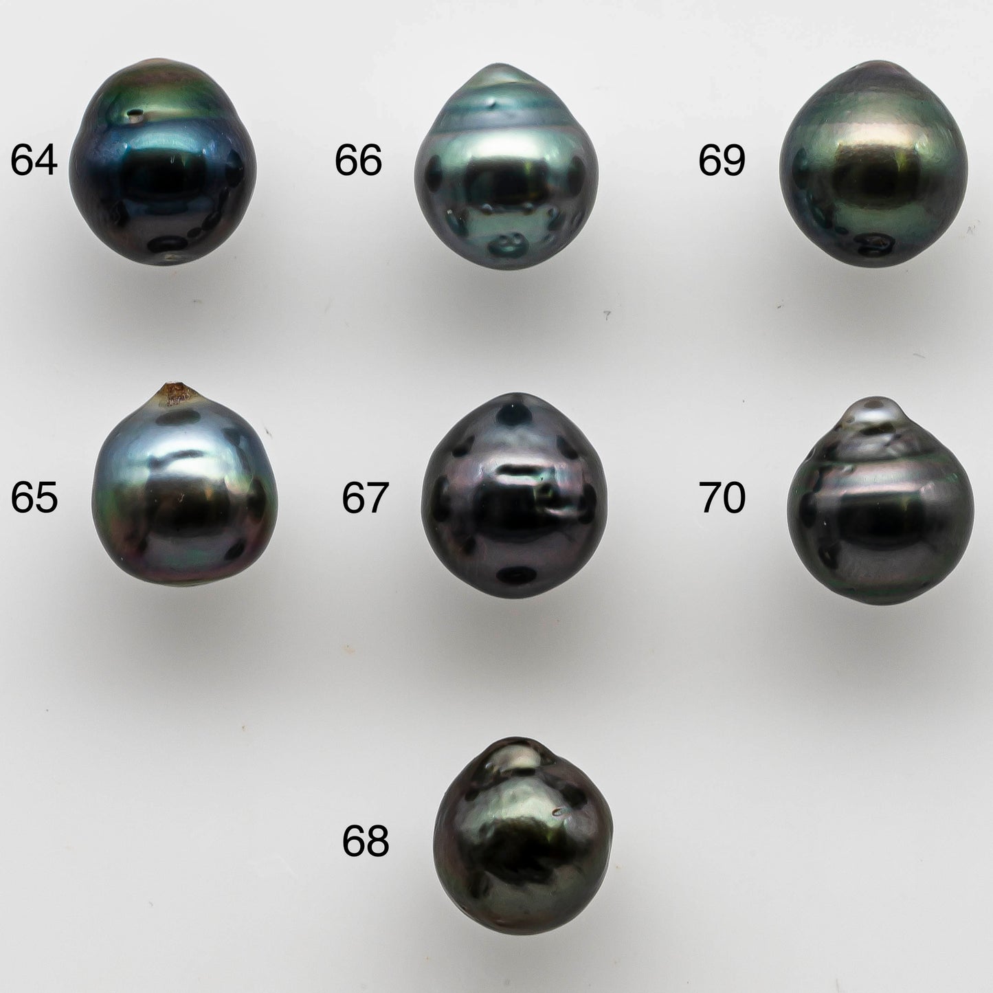 8-9mm Teardrop Tahitian Pearl Loose Undrilled in Natural Color with Nice Luster and Blemish, One Single Piece, SKU # 1458TH