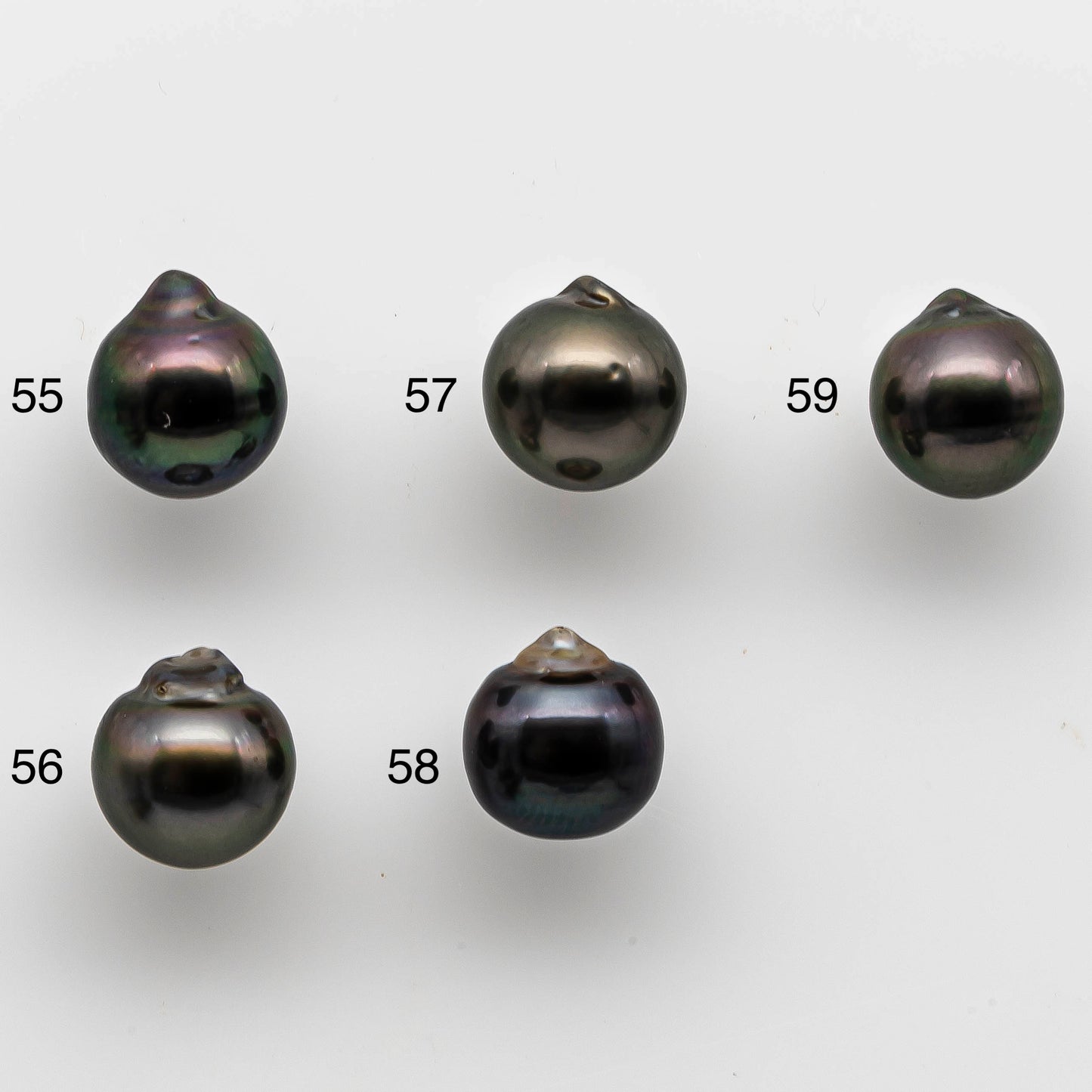 7-8mm Teardrop Tahitian Pearl Undrilled Loose Natural Color and High Luster with Blemish, Single Piece Small Size Black Pearl, SKU # 1462TH