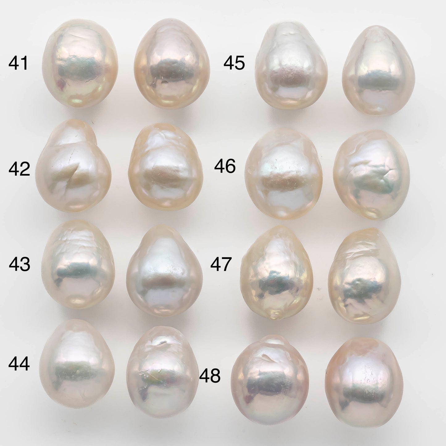 11-12mm Freshwater Edison Pearl Loose Pair Undrilled with Limited Blemishes and High Luster for Making Earring, SKU # 1358EP