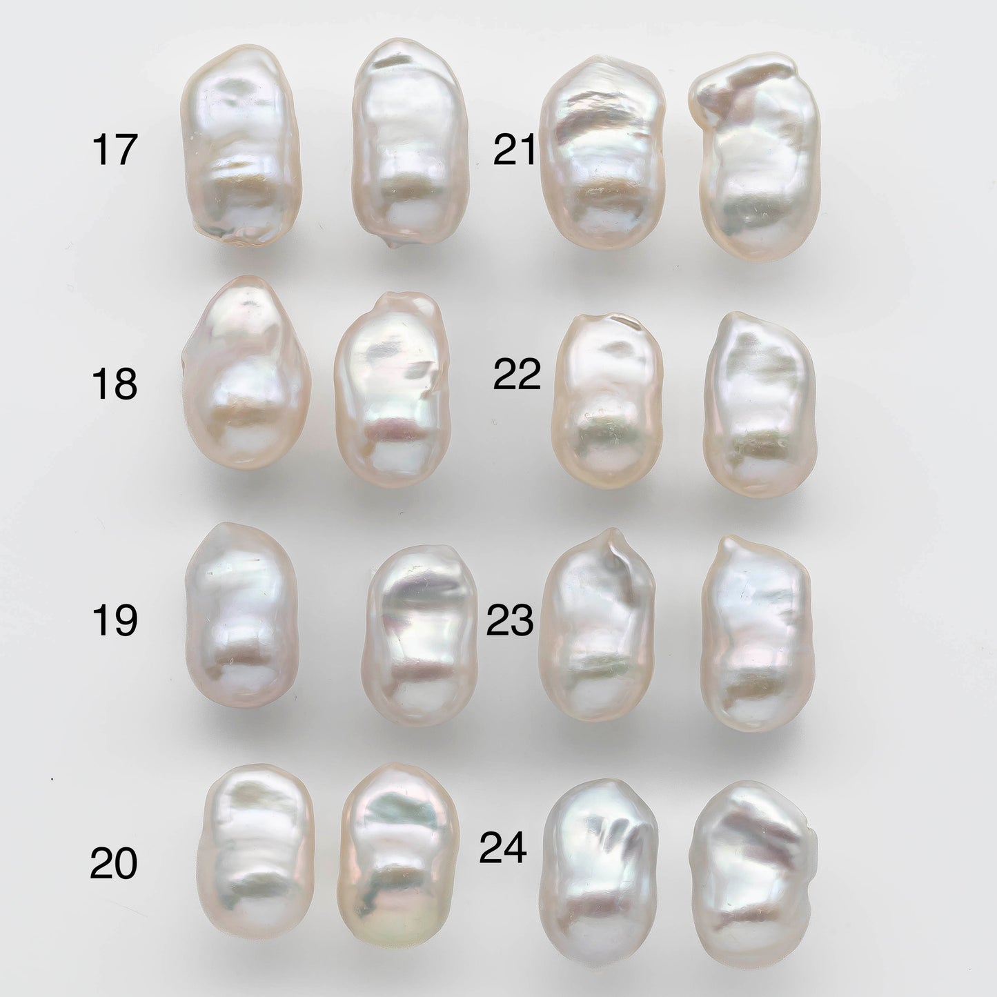 11-12mm Loose Pair Baroque Pearl Small Size Undrilled Smooth Front and Backside with High Luster, for Making Earring, SKU # 1354BA