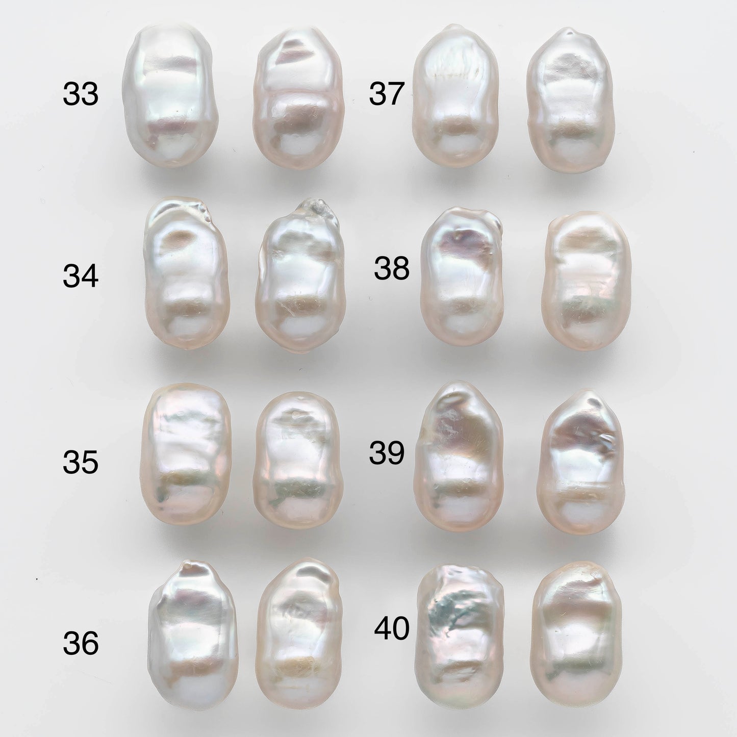 11-12mm Loose Pair Baroque Pearl Small Size Undrilled Smooth Front and Backside with High Luster, for Making Earring, SKU # 1354BA