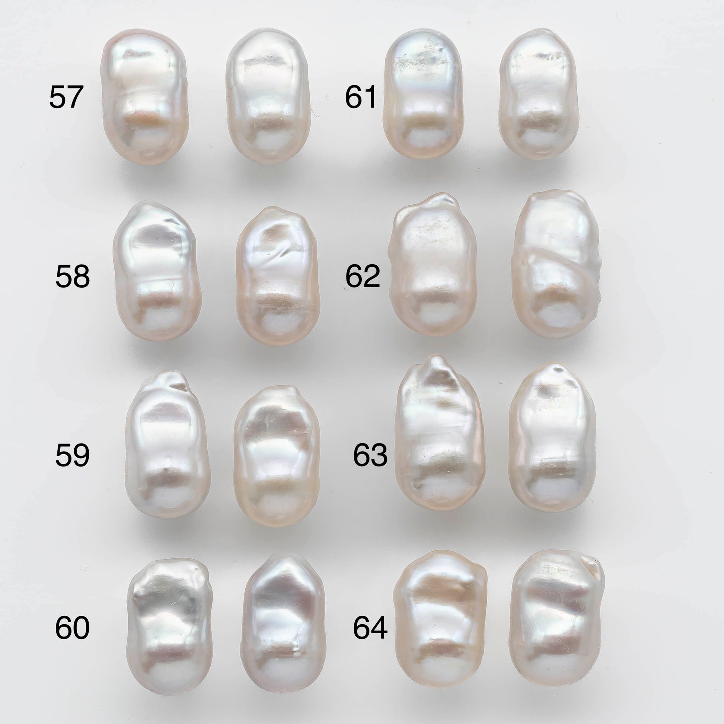 11-12mm Loose Pair Baroque Pearl Small Size Undrilled Smooth Front and Backside with High Luster, for Making Earring, SKU # 1354BA