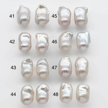 11-12mm AAA Baroque Pearl Loose Pair Undrilled with High Luster and Smooth Surface of Making Earring, SKU # 1359BA
