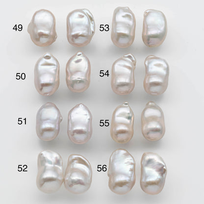 11-12mm AAA Baroque Pearl Loose Pair Undrilled with High Luster and Smooth Surface of Making Earring, SKU # 1359BA