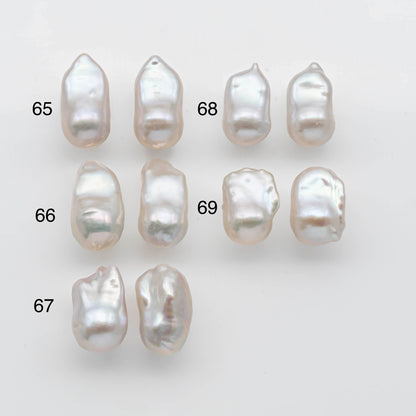 11-12mm AAA Baroque Pearl Loose Pair Undrilled with High Luster and Smooth Surface of Making Earring, SKU # 1359BA