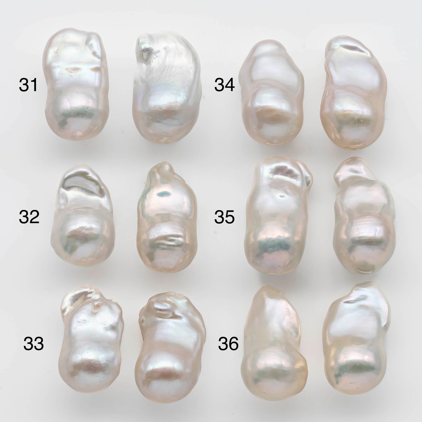 11-12mm Small Baroque Pearl Loose Pair Undrilled Elongated, Both Side Smooth and High Luster for Making Earring, SKU # 1355BA