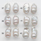 11-12mm Small Baroque Pearl Loose Pair Undrilled Elongated, Both Side Smooth and High Luster for Making Earring, SKU # 1355BA