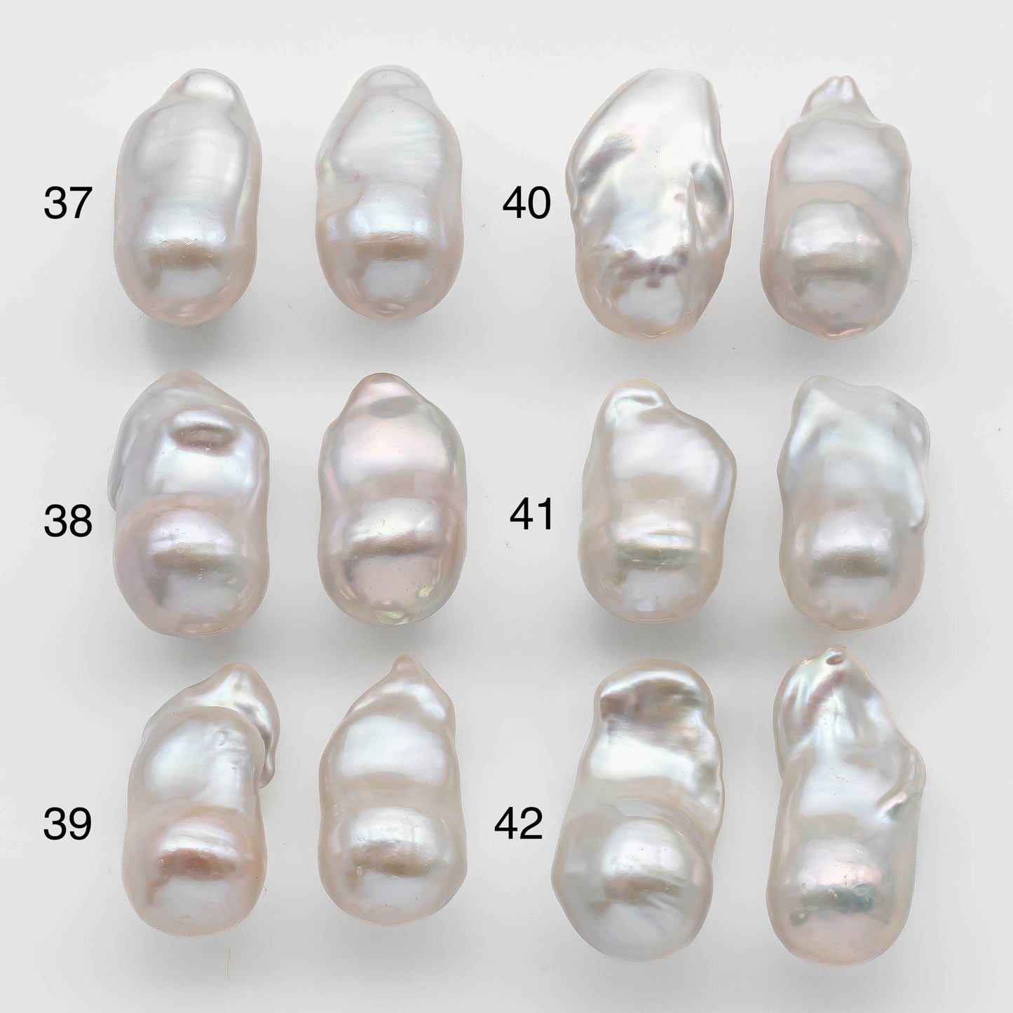 11-12mm Small Baroque Pearl Loose Pair Undrilled Elongated, Both Side Smooth and High Luster for Making Earring, SKU # 1355BA