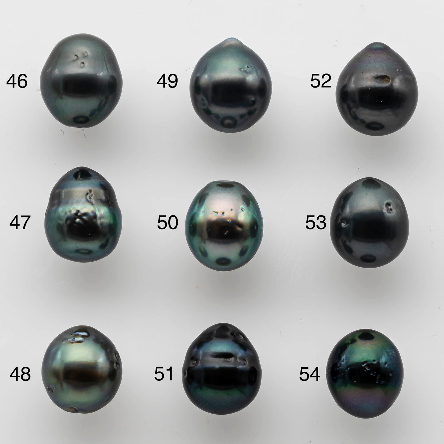 9-10mm Tahitian Pearl Tear Drops Single Piece Loose Undrilled in High Luster and Natural Color with Blemishes, SKU # 1468TH