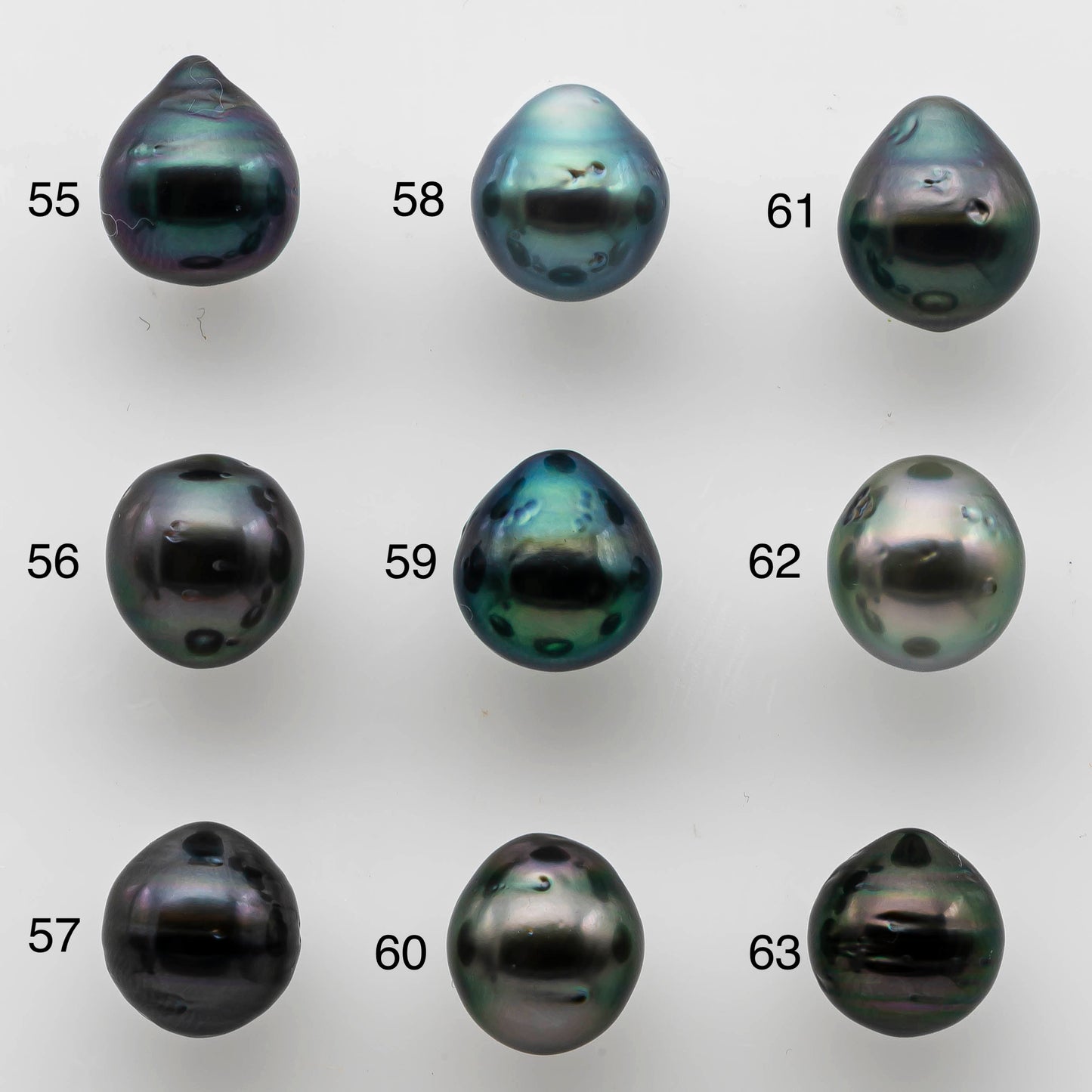 9-10mm Tahitian Pearl Tear Drops Single Piece Loose Undrilled in High Luster and Natural Color with Blemishes, SKU # 1468TH