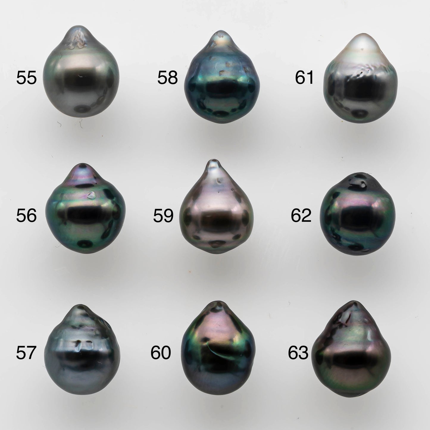 9-10mm Teardrop Tahitian Pearl Single Loose Piece Undrilled in Natural Color and High Luster with some Blemishes, SKU # 1475TH