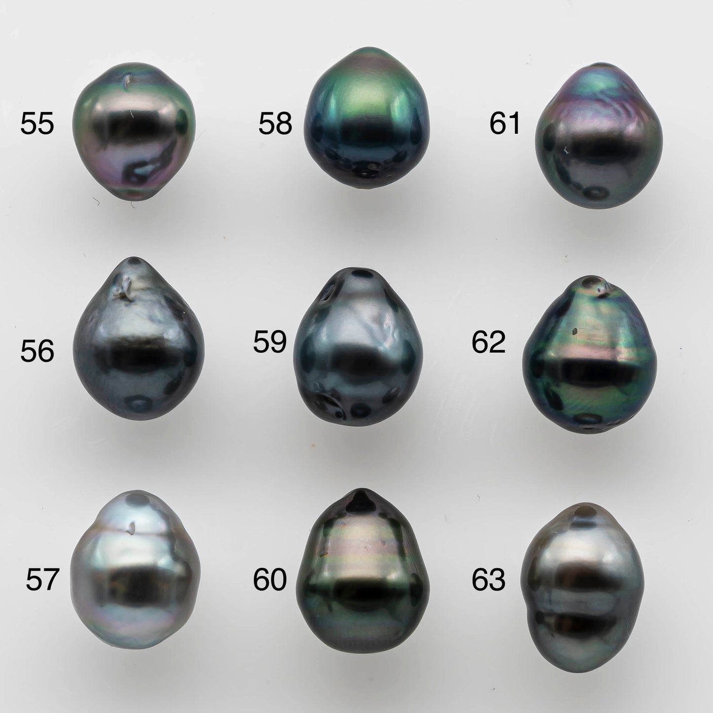 9-10mm Single Tahitian Pearl Teardrop Loose Undrilled Piece in High Luster and Natural Color with Blemishes, SKU #1476TH