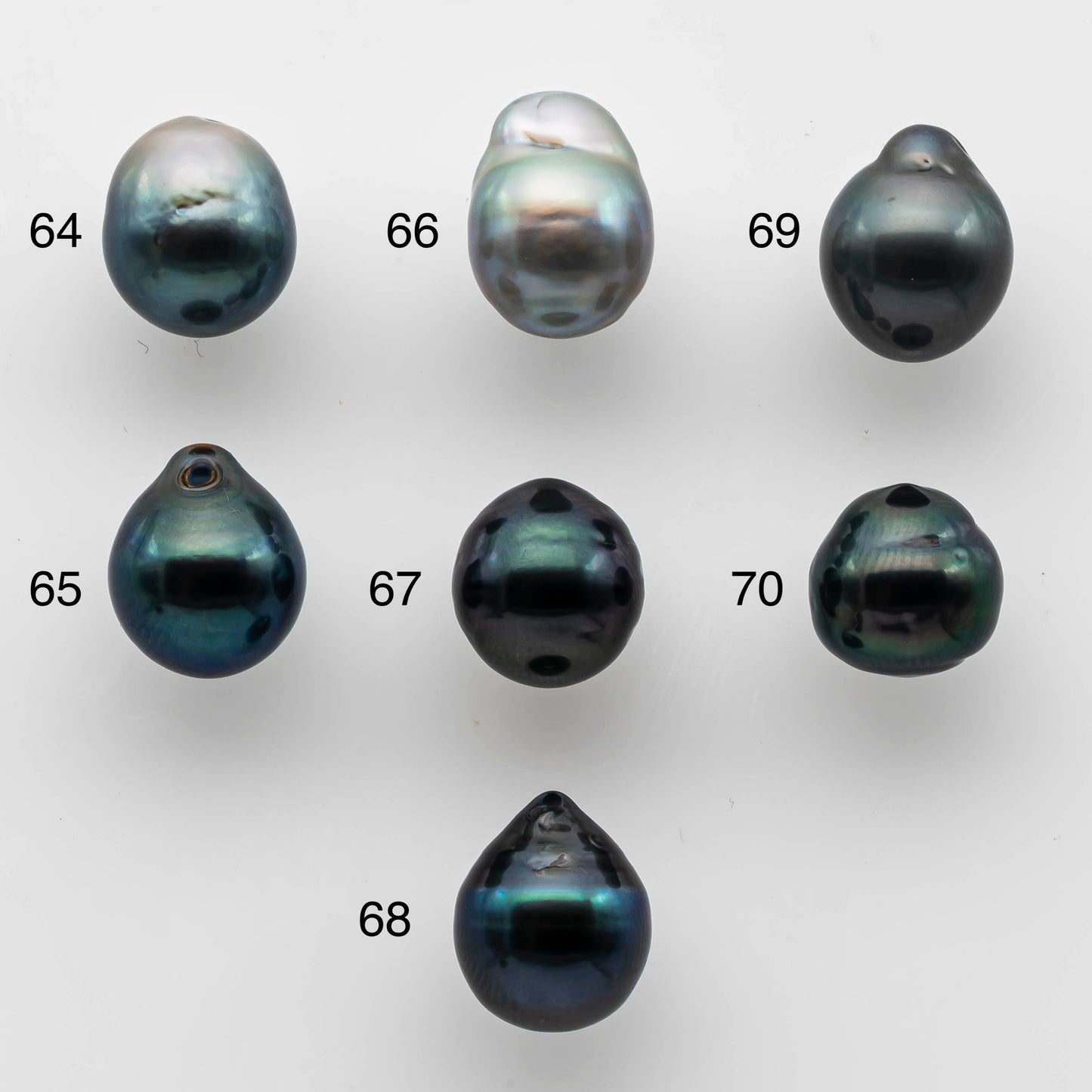 9-10mm Single Tahitian Pearl Teardrop Loose Undrilled Piece in High Luster and Natural Color with Blemishes, SKU #1476TH