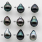 9-10mm Black Tahitian Pearl Loose Teardrop Undrilled Single Piece in High Luster and Natural Color, SKU # 1480TH