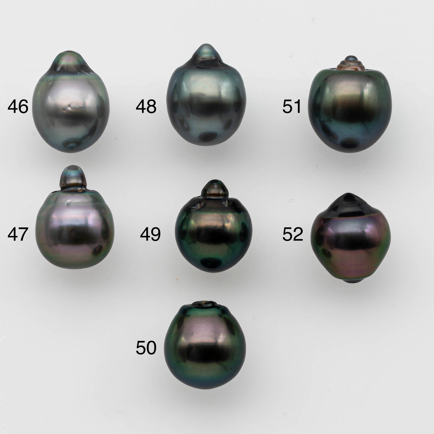 10-11mm Natural Color Tahitian Pearl Drop Shape Loose Single Piece Undrilled in High Luster and Minor Blemishes, SKU # 1488TH