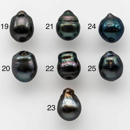 11-12mm Tahitian Pearl Teardrop Loose Single Piece Undrilled in Natural Color and High Luster with Blemishes, SKU # 1494TH