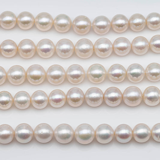 12-14mm White Edison Pearl Round in 16 inch strand