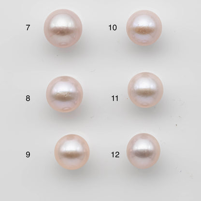 11-12mm White Edison Pearl  Round Single Piece White Creamy Pink Tone SKU #1181