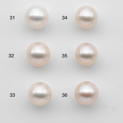 11-2mm White Edison Pearl White Round Single Loose Undrilled