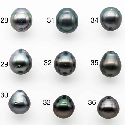 12-13mm Large Size Tahitian Pearl Tear Drop Single Piece Loose Undrilled with Natural Color and High Luster, SKU # 1401TH
