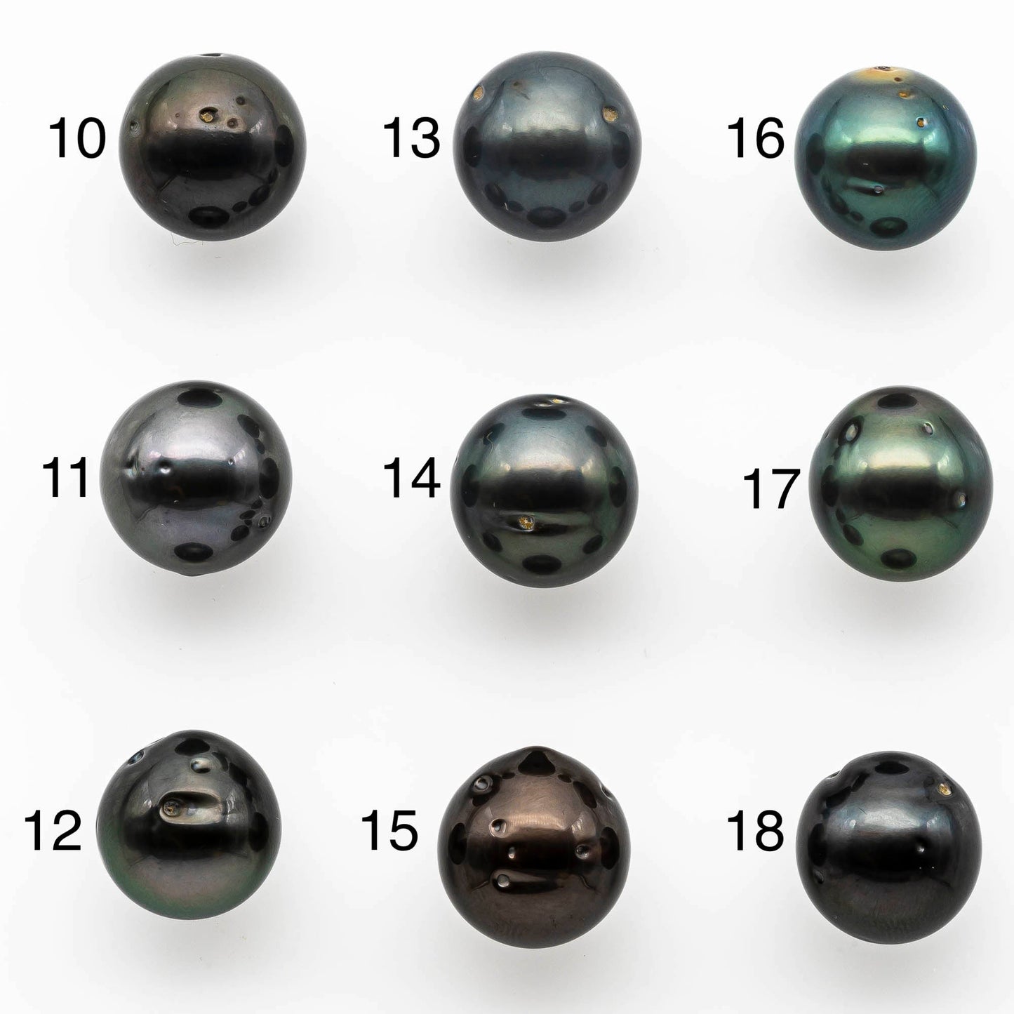 13-14mm Black Tahitian Pearl Loose Near Round Undrilled with High Luster and Natural Color, One Piece, SKU # 1404TH