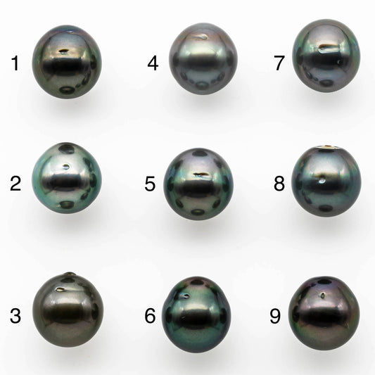 13-14mm Near Round Tahitian Pearl Loose Dark Color Undrilled with Natural Color and High Luster, One Single Piece with Blemish, SKU # 1405TH