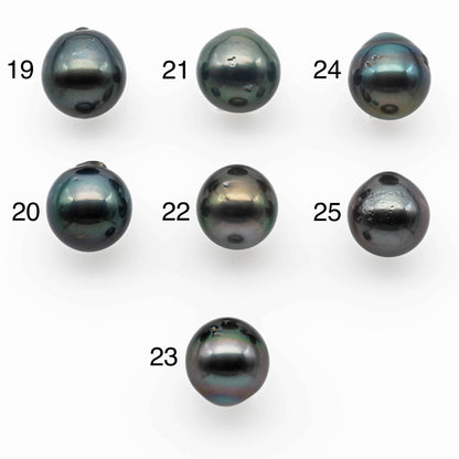 13-14mm Near Round Tahitian Pearl Loose Dark Color Undrilled with Natural Color and High Luster, One Single Piece with Blemish, SKU # 1405TH