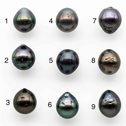 13-14mm Black Tahitian Pearl Teardrop Loose Undrilled with High Luster and Natural Color with Blemishes, One Single Piece, SKU # 1412TH