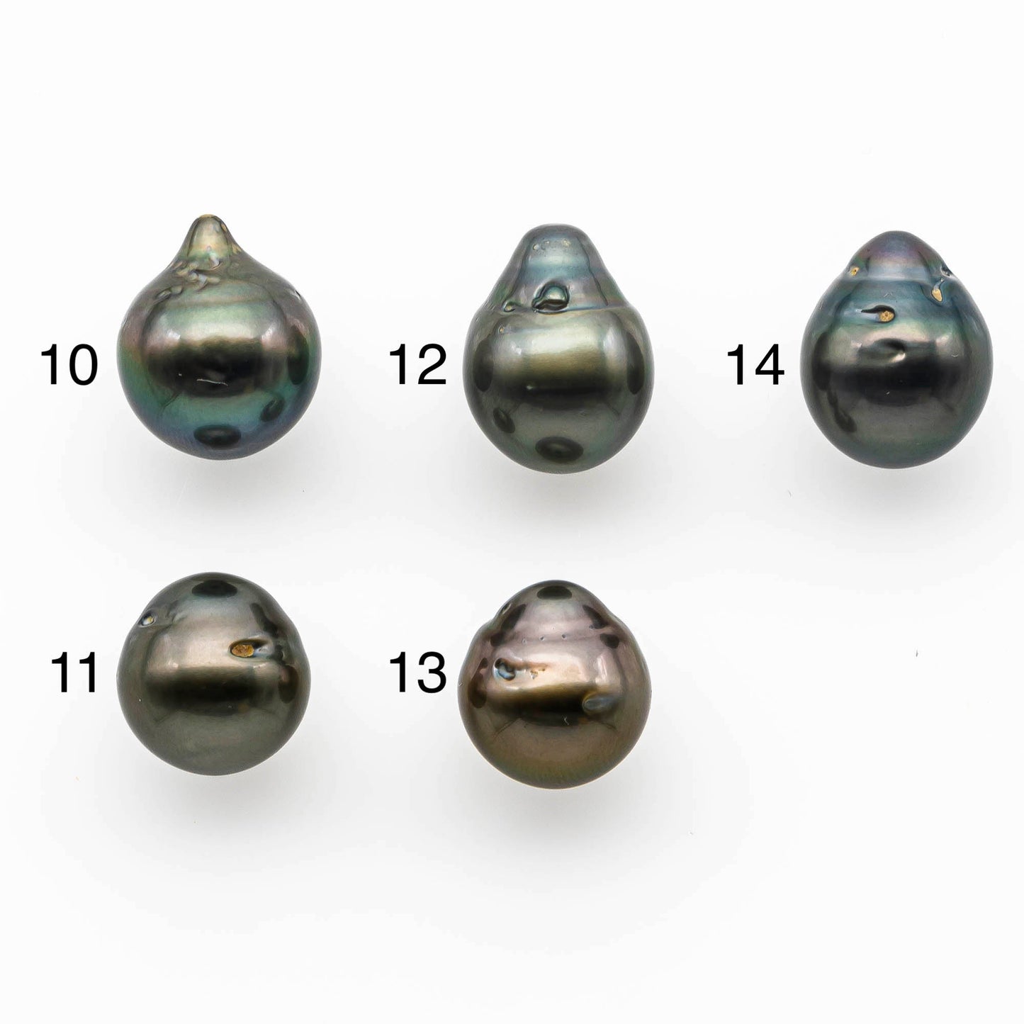 13-14mm Black Tahitian Pearl Teardrop Loose Undrilled with High Luster and Natural Color with Blemishes, One Single Piece, SKU # 1412TH