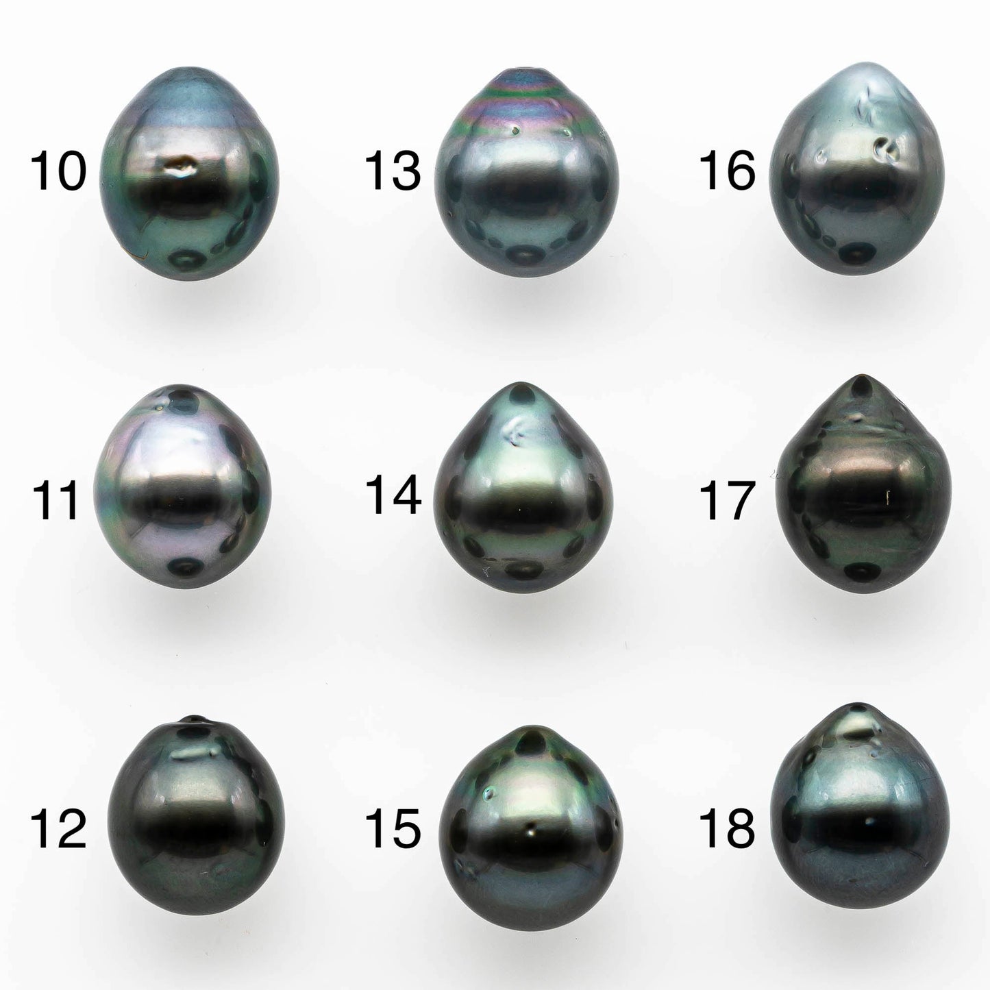 13-14mm Large Size Tahitian Pearl Teardrop in Natural Color and High Luster, Minor Blemish Loose Undrilled One Single Piece, SKU # 1407H