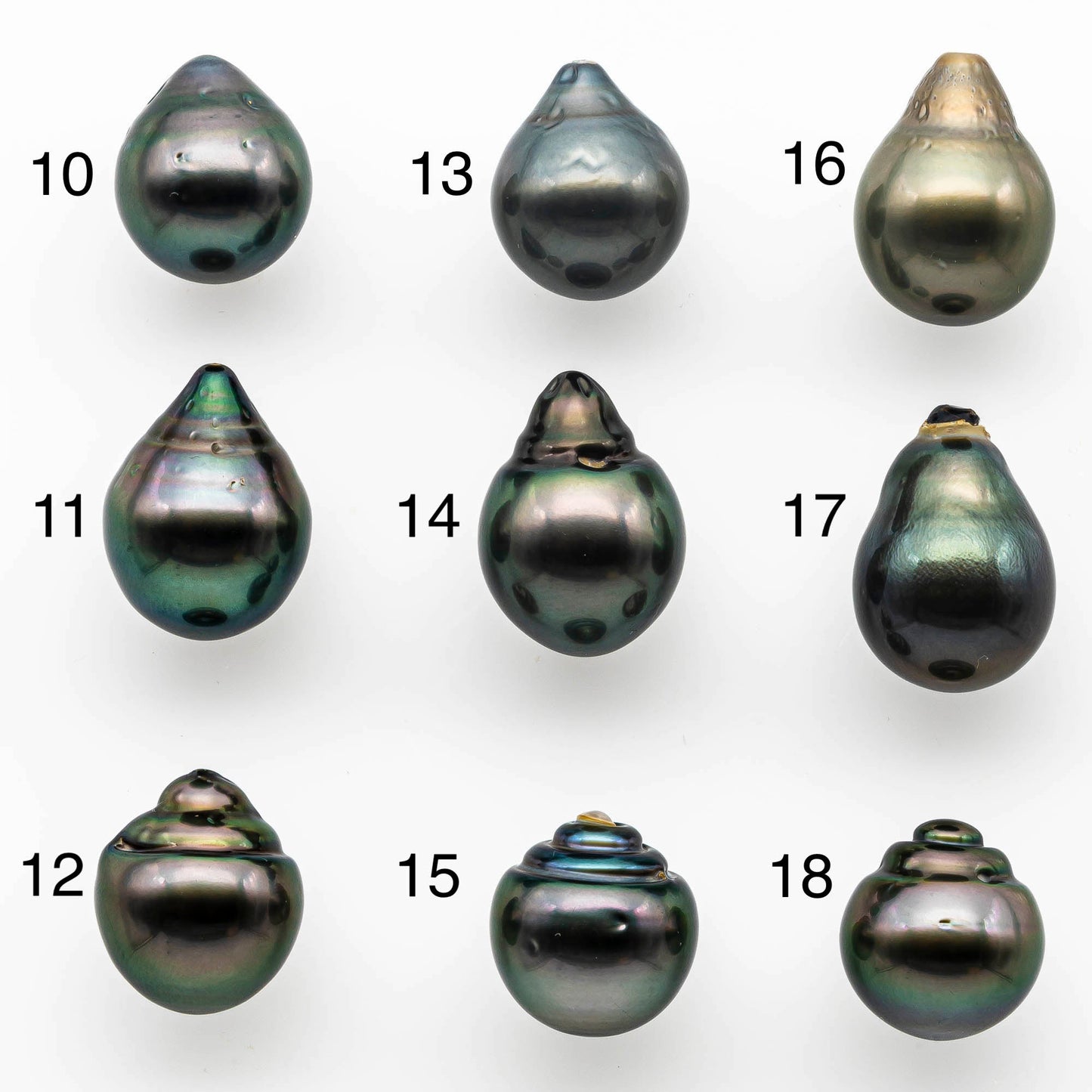 13-14mm Teardrop Tahitian Pearl in Natural Color and High Luster, Loose Undrilled One Single Piece, SKU # 1408TH