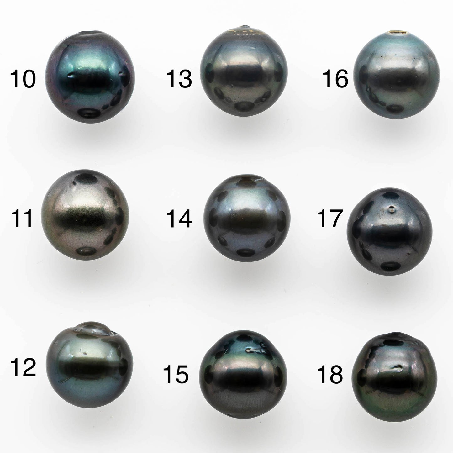 14-15mm Large Tahitian Pearl Near Round Loose Undrilled with Minor Blemish, Natural Color and High Luster in One Single Piece, SKU # 1410TH