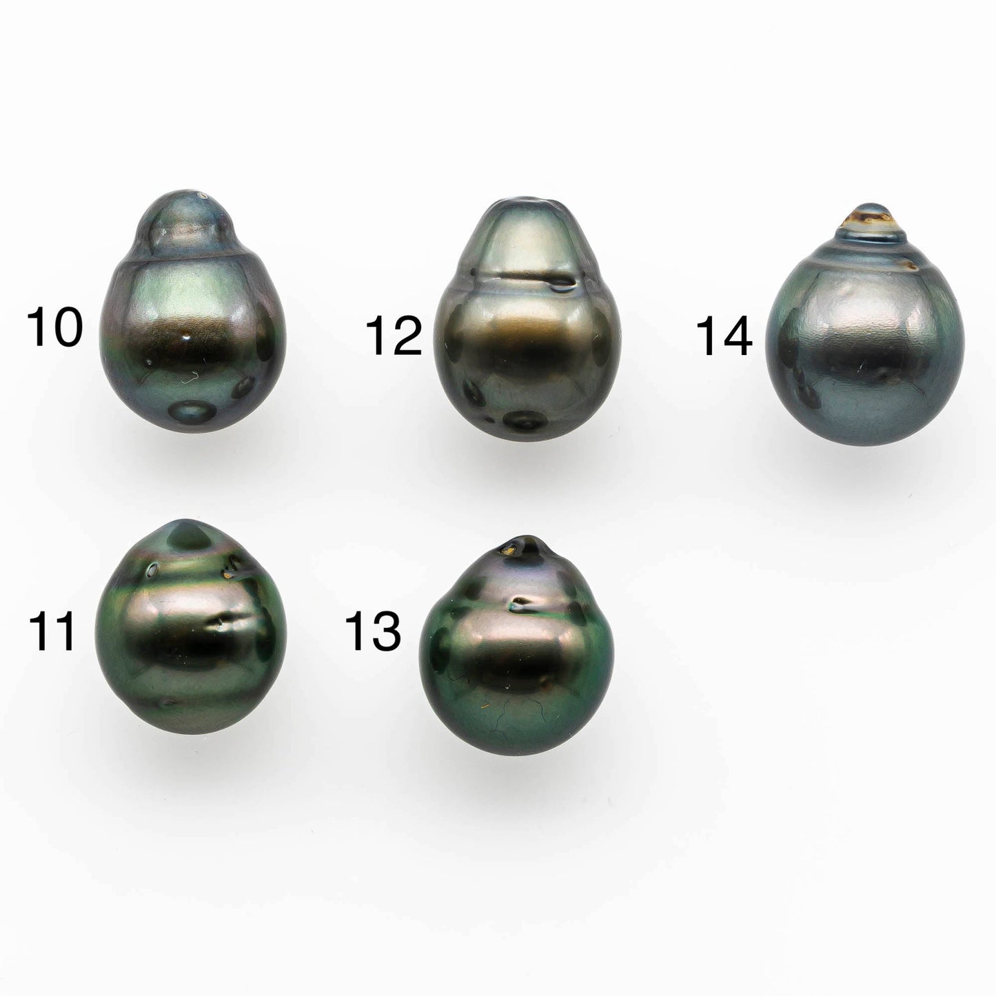 14-15mm Giant Size Tahitian Pearl in Teardrops Loose Undrilled with Natural Color and High Luster, One Single Piece, SKU # 1411TH