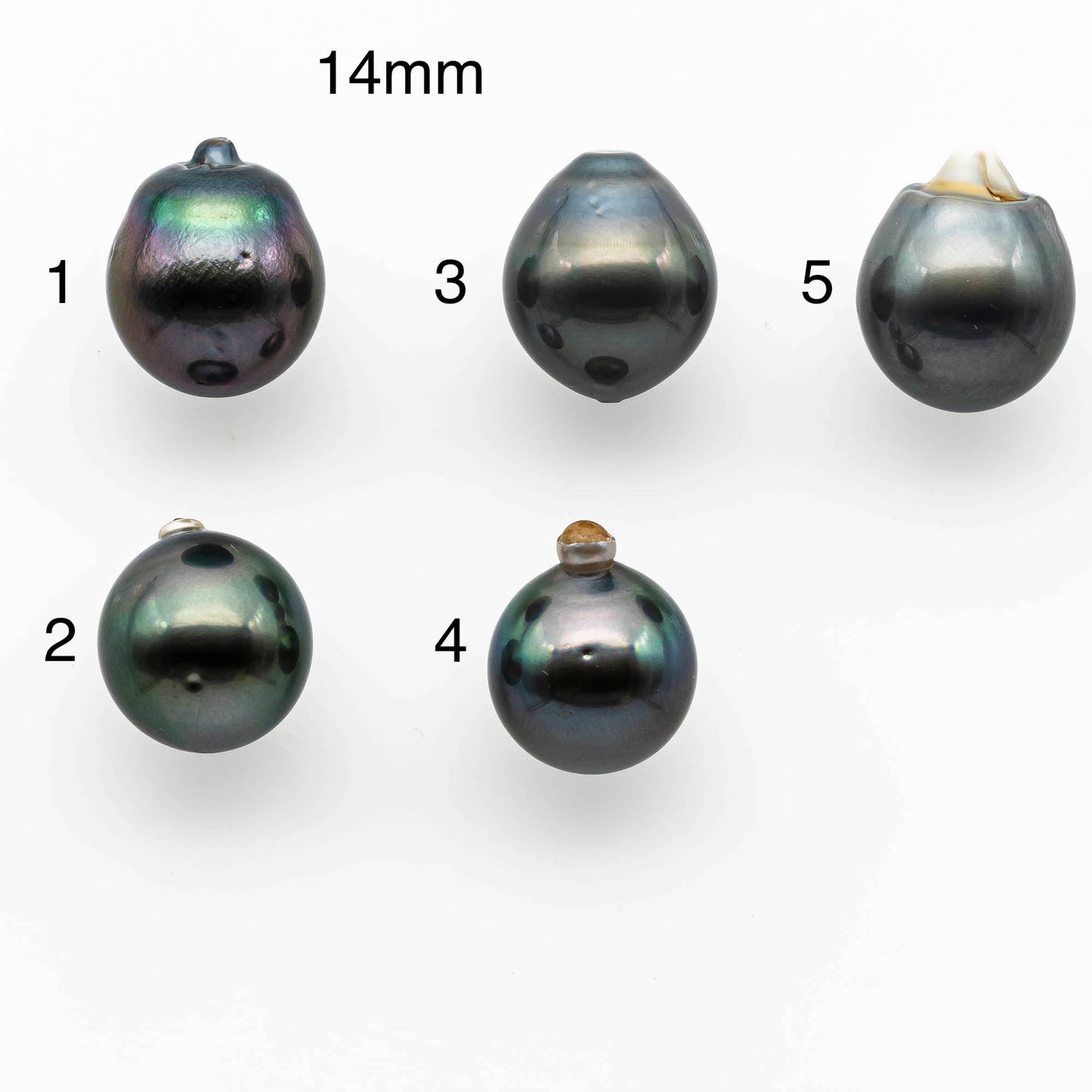 12-14mm Loose Teardrop Tahitian Pearl Undrilled with Natural Color and High Luster, 1 Single Piece, SKU #1416TH