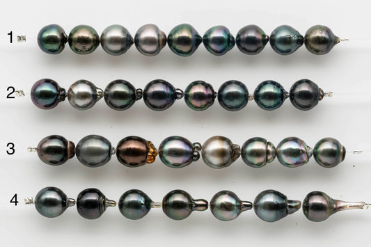 Displaying 4 strands of Tahitian Pearl to choose from.