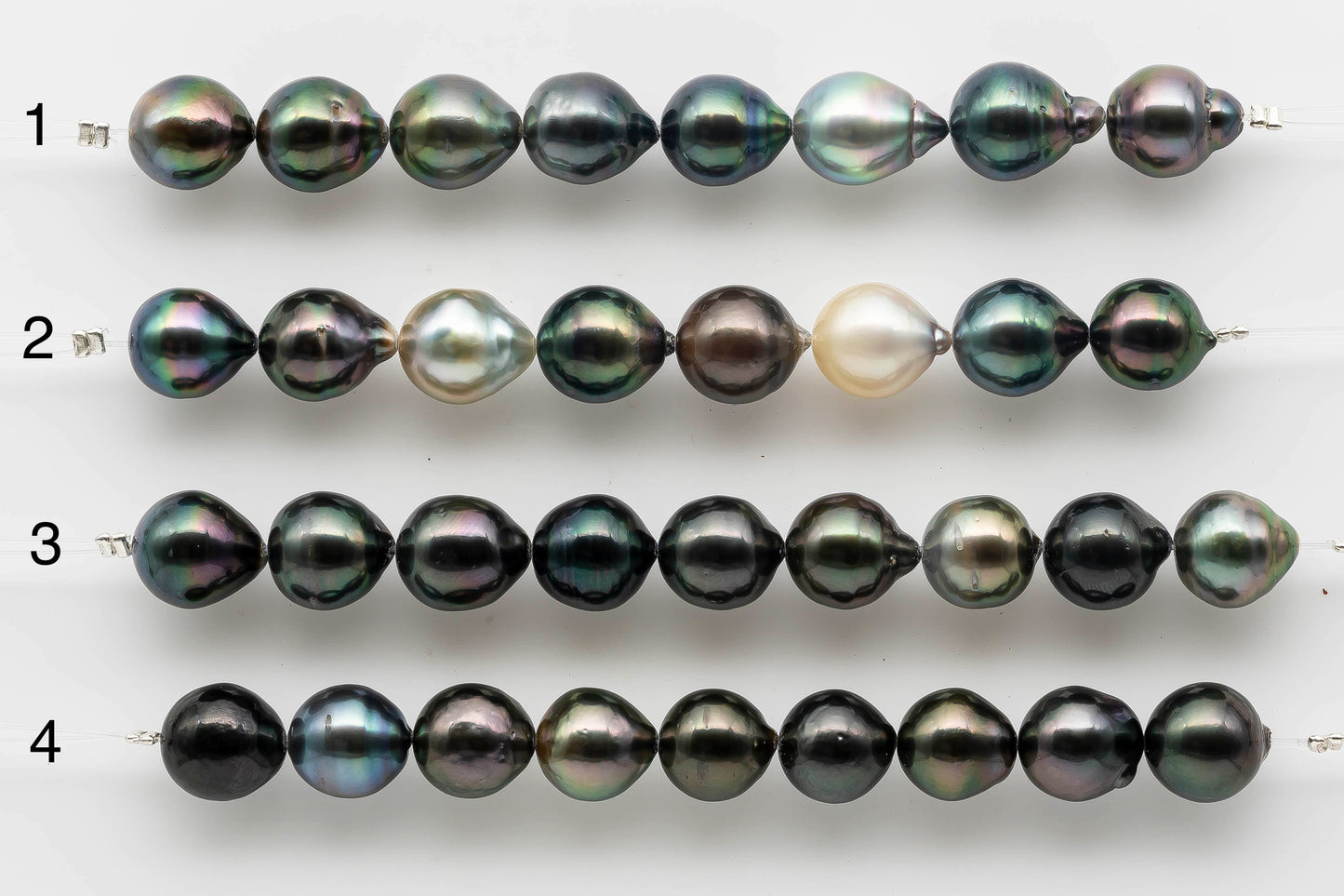 Tahitian Pearl in 4 inch strand teardrop shape.