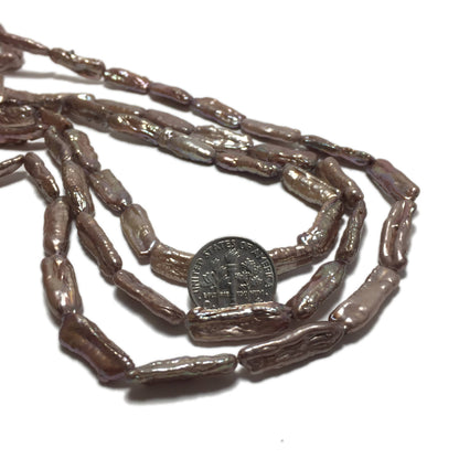 Biwa Stick Cofee, Freshwater Pearls in 16 inches strand, BIWA002