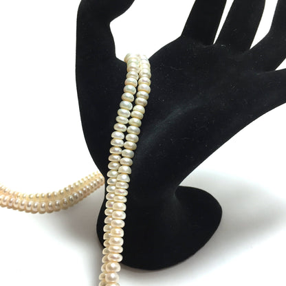 Button Pearls, AA Grade 5-5.5mm White Freshwater Pearls in 16 inches, BUT001