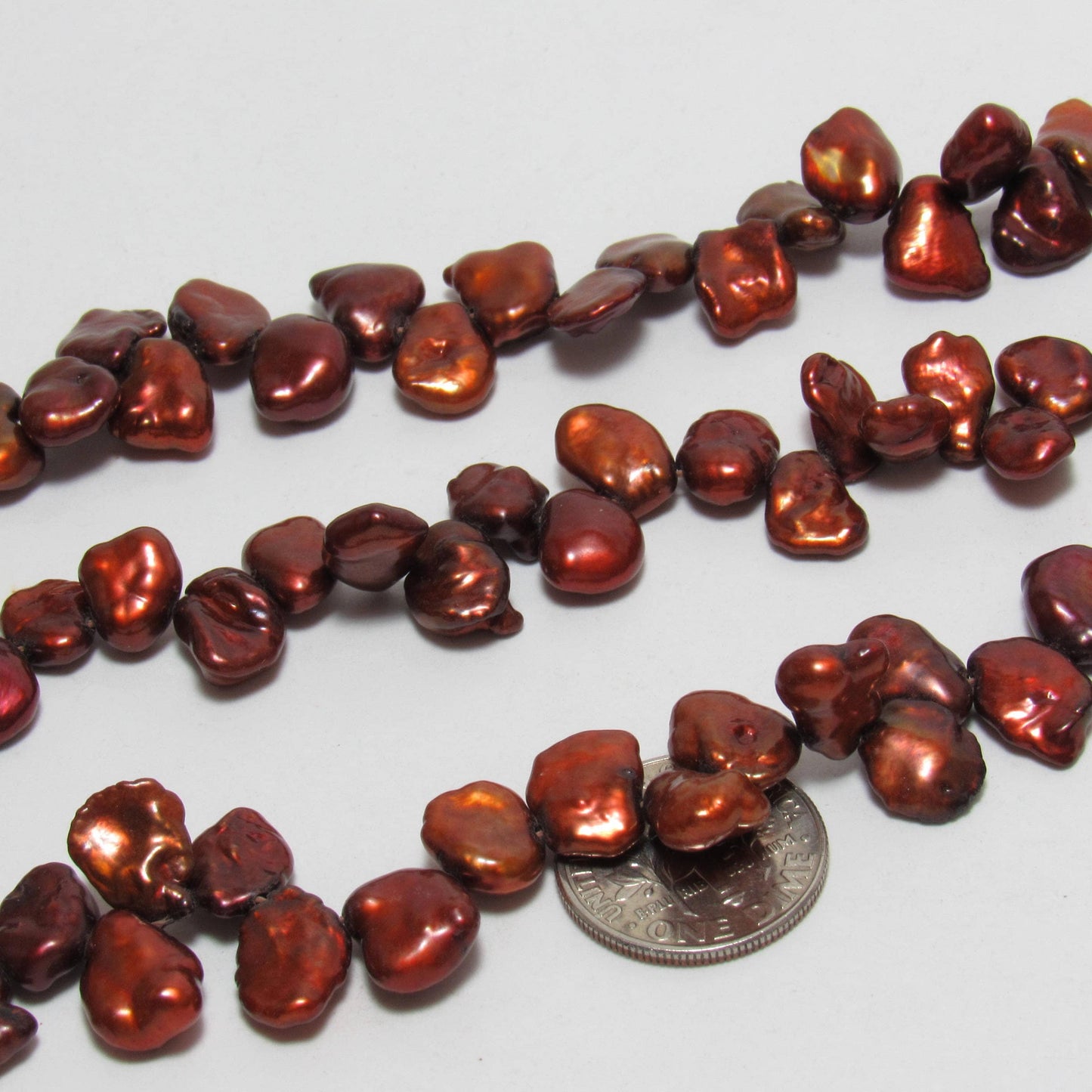 Keshi Pearls in Cholate Colors 6.5-7mm Top Drill, Freshwater Pearls in 16 inches strand, KES005