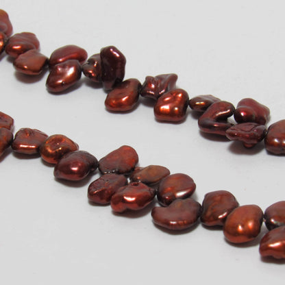 Keshi Pearls in Cholate Colors 6.5-7mm Top Drill, Freshwater Pearls in 16 inches strand, KES005