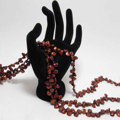 Keshi Pearls in Cholate Colors 6.5-7mm Top Drill, Freshwater Pearls in 16 inches strand, KES005
