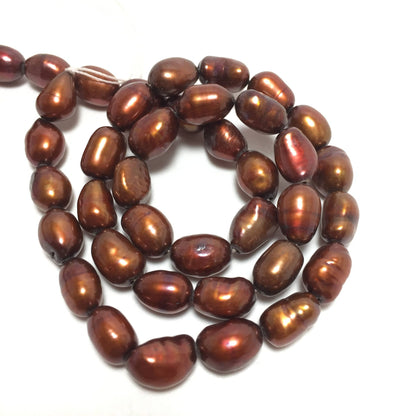 Nugget 6-6.5mm Brown Freshwater Pearls 16 inches, NUG001