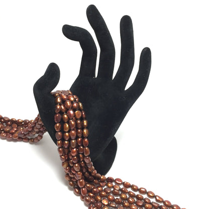 Nugget 6-6.5mm Brown Freshwater Pearls 16 inches, NUG001