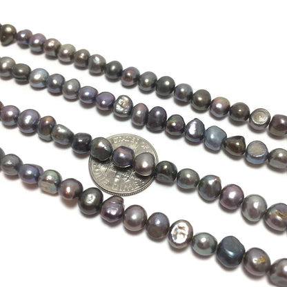 Nugget 6-6.5mm Peacock Freshwater Pearls 16 inches, NUG003