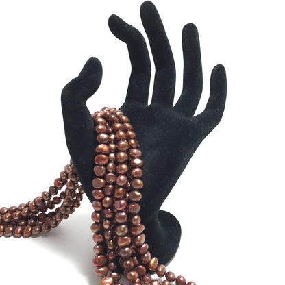 Nugget 7-7.5mm Brown Freshwater Pearls 16 inches, NUG007