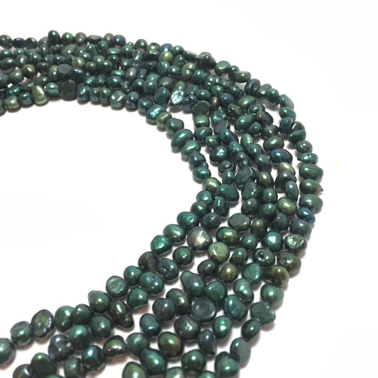 Nugget 5-5.5mm Teal Freshwater Pearls 15.5 inches, NUG010